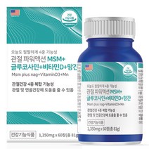 힐링팩토리 관절 파워액션 MSM + 글루코사민 + 비타민D + 망간, 60정, 81g, 1개