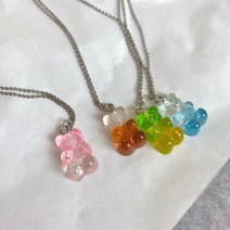 투톤 하리보 곰돌이 젤리곰 테디베어 10꼬르소꼬모 디자인 레이어드 체인 목걸이