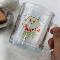 자연공방 하와이 내열유리 투명 머그 고양이컵, 단품