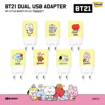 BT21 고속충전기 PD QC3.0 20W 어댑터 / 가정용 멀티충전기 USB-A+USB-C타입 듀얼 동시충전 (충전케이블 별매) / BT21 KCL-PDC015 [치미], KCL-PDC015[치미]