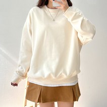 걸즈팩토리 여성용 로버루즈핏 기모 무지 오버핏 맨투맨티셔츠