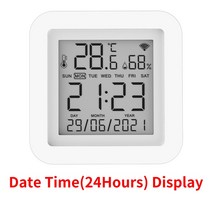 스마트 습도센서기Tuya 와이파이 온도 및 센서 스마트 홈 자동화 원격 제어 알렉사 구글, 한개옵션1, 02 24 Hours White