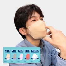식약처허가 KF94 2D 새부리형 미카 썸 황사방역용 마스크 대형 컬러 / 화이트 마스크 100매, 산호색