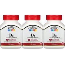 21세기센트리 D3 비타민 125Mcg 5000 Iu 21St Century Vitamin 125 M Ci Ep 110정 3개