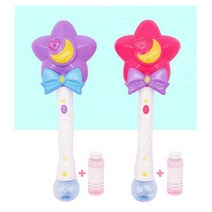 [재미존] 매직 요술봉 비눗방울 자동 멜로디 버블건 야외 피크닉 놀이터 캠핑 어린이 장난감 (랜덤), 요술봉+리필액