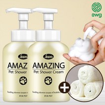 1+1 JEEN 어메이징 저자극 강아지 애견 샴푸 천연 샴푸 2개 + 애견타월 무료증정, 500g, 1세트