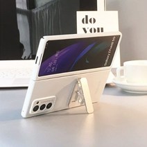 갤럭시 제트 폴드 3 2 Galaxy Z Fold 케이스 for samsung galaxy z fold 5g 고품질 흰색 pc 접이식 휴대 전화 금속 스탠드 홀더