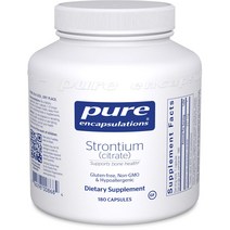 Pure Encapsulations Strontium (Citrate) 퓨어인캡슐레이션 스트론튬 시트레이트 180캡슐, 1개, 기본
