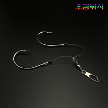 지깅낚시 쇼크리더 대구 채비 1.6m 대구 어부 쌍바늘 외바늘 동해 왕대구 지깅 낚시, 대구어부쌍바늘(3개입)