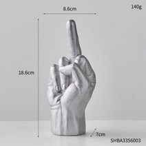 소품 장식품 레트로 조각 모형 인테리어 북유럽 크리에이티브 홈 에스테틱 룸 개인 맞춤형 가운데 손가락 거실 책상 인형 장식, 1.WHITE