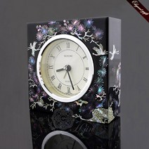 장태복 작품 H.jin 나전칠기 자개 탁상시계 (흑) 기업 회사 창립기념일 직원 단체 행사 선물 기념품 답례품