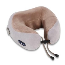 목침배게 코골이배게 높이조절배게 목주름배게 다기능 자형 베개 진동 뒷 목 기구, Coffee Brown+Rechargeable  wit