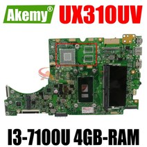 AKEMY UX310UV Laptop Motherboard For ASUS UX410UA (14 inch) Original Mainboard 4GB-RAM I3-7100U UMA, 한개옵션0