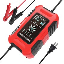 주행 충전기 단계 자동 배터리 트럭 오토바이 리튬 납 산성 디스플레이용, 04 US plug Red