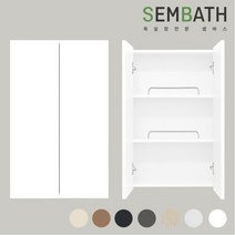 샘바스 아델 욕실장 여닫이장 W500xH800xD170 W600xH800xD170, 아이보리, W600 x H800, 1개