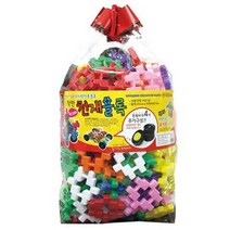 국민교육사 뉴꼬마 천재블록 184pcs / 비닐백형 / 사각십자블럭