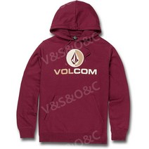 Volcom 남성용 Blaquedout 풀오버 후드 플리스 스웨트셔츠