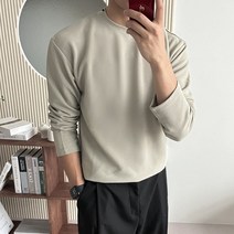 제타22 무지 오버핏 리버플 스판 라운드 트임 긴팔 티셔츠 [1125]