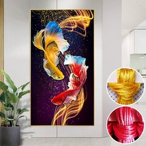 심스타 실십자수 도안세트 황금잉어 물고기 무명실 명주실 초보 큰사이즈, 일반실 50x90 cm