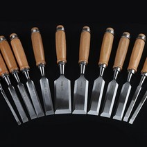 견고한 6-38mm 조각 치즐 목수 도구 크롬 바나듐 강철 너도밤 나무 손잡이 전문 칼 손, 01 평면 정_03 10mm_01 240mm