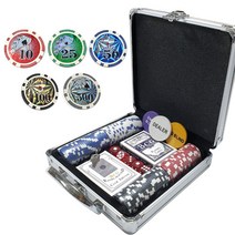 미소 카지노칩 게임세트 룰렛 블랙잭, 4- 하드케이스 100pcs 세트- 3 숫자카지노칩 B