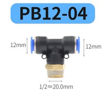 퀵커플러 공압식 퀵 릴리스 피팅 커넥터 PB 6mm-12mm 호스 튜브-M5 1/8 1/4 3/8 1/2 나사 공기 압축기 조인트 커플러, [20] PB12-04, [01] 1PCS
