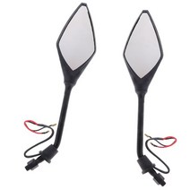 오토바이사이드미러 오토바이 바이크 백미러 사이드미러 부품LED 방향 지시등이있는 괜찮은, 검은색