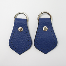 [핸들가게] 15mm D링 가죽 연결고리 가방부자재 (8631), 니켈(실버), 블루, 1개