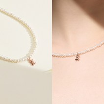 새미쥬얼리 14k 테디베어 목걸이 담수 진주 여성 금 데일리 목걸이 여자친구 기념일 선물