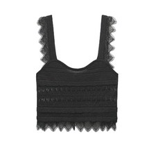 여름 레이스 끈 나시 베이스 블라우스 메탈릭 라인 니트 상의 3991013