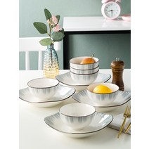 해외 심플 도자기 그릇 세트 가정용 밥공기 면기 북유럽 식기창-134569, 09.타임슬립 10종(5인치밥그릇, 단일옵션