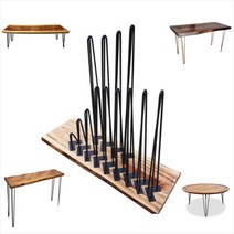 헤어핀 철제 다리 40종 테이블 책상 가구 식탁 4칼라 높이200부터990까지, 로즈골드 크롬도금 305mm 12파이