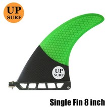 서핑 서핑 보드 싱글 핀 유리 섬유 6 "/7"/8 SUP 퀼해스 업 서프 로고 중앙 카본 중간, 09 8 inch Green