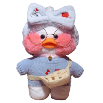 PKTOYS DIY 큐티 오리인형 크로스백 뽀글이 토이 캐릭터 빵빵덕 오리 인형 숄더백 크리스마스 명절 선물, 블루 로즈 스웨터 화이트 백 하트 헤어 밴드보다, 노란 오리 어깨 가방