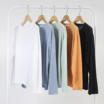 남자 린넨 긴팔티 오버핏 얇은 보트넥 긴팔티