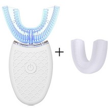 전기부품 드릴 U자형 성인 음파 전동 칫솔 360 도 울트라 소닉 USB 치아 미백, 07 white and 1 head