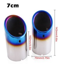 DSYCAR 1 쌍 크롬 도금 스테인레스 스틸 자동차 배기 머플러 팁 파이프 커버 범용 자동차 액세서리, 구운 블루