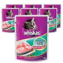 위스카스 고양이 습식사료 파우치 참치, 생선, 85g, 14개, 85g
