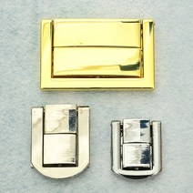 가죽공예 - 보석상자 잠금장식 (3가지 스타일) 가죽공예 가방 만들기 *개당가격*, 1. 가로 직사각 골드