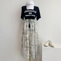 바이미쓰리 / (무료배송)수술 페이즐리 밴딩 롱스커트(2color)