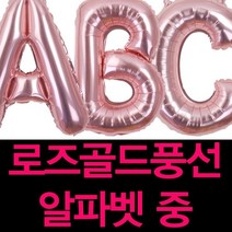 굿벌룬 로즈골드 알파벳풍선 중사이즈 100일 1000일 200일 생일파티 기념일 파티풍선, W, 1개