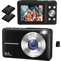 입문자용카메라 미니 디지털 충전식 디지털 16x 줌 컴팩트 fhd 1080p 초보자 사진용 44mp, 32g 카드로