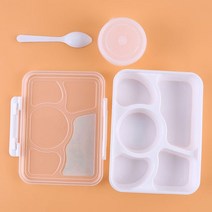 우드 나무 반찬 도시락 찬합 통 구획 컵이있는 일본식 어린이 휴대용 누출 방지 식품 용기 보관 플라스틱 전자 레인지 상자, 하얀