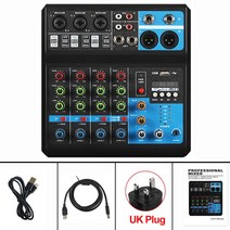오디오 믹서 인터페시아 사운드 음향 마이크 콘솔 휴대용 전문 5 채널 DJ 내장 48v, 03 UK Plug