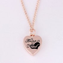always in my heart two tone locket heart cremation Memorial 재 항아리 목걸이 보석 유품 펜던트