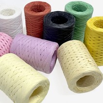 칼라 라피아끈 포장용 종이끈 (5mm)100m, 롤, 09 연미색