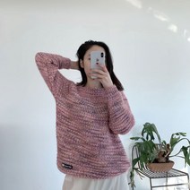 [오데올라] 2color 라운드 반짝이 펄 루즈핏 니트 스웨터