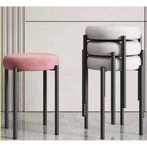 원형 스툴 둥근 경량 럭셔리 디자인 협탁 모던 보조, 골드 다리-고양이 스크래치 가죽 차콜 스폰지