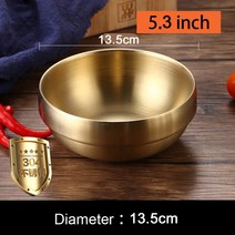 샐러드보울 9101214cm 두 배 두꺼운 요거트볼 시리얼볼 빙수그릇, 13.5cm 골드