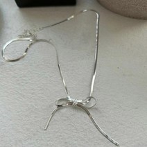 S925 실버 리본 목걸이 여냉풍 패션 기질 고급스러운 쇄골 체인